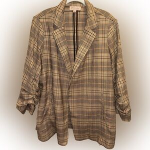 Philosophy Gold and Black Plaid Blazer